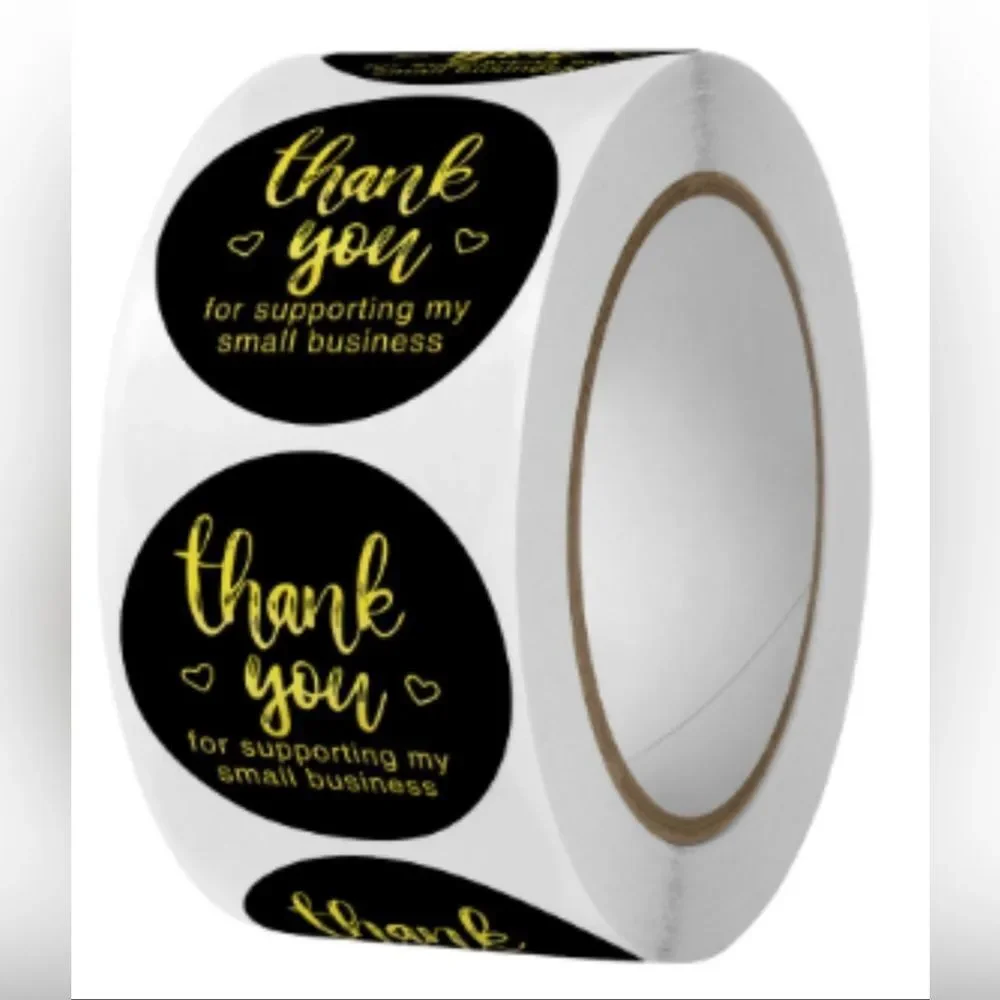 Thank you for supporting my small business sticker | NWT 1 in round pack (100) - Picture 2 of 4